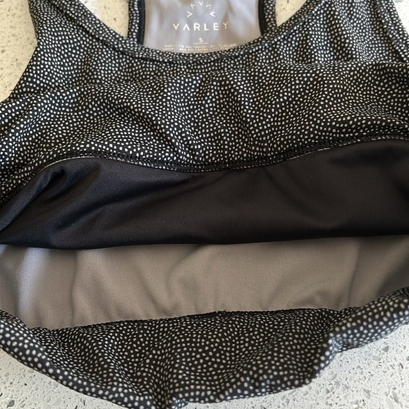 Varley Berkeley Racerback Sports Bra in Black and Tan Mini Dots - Size Small - Picture 6 of 7